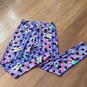 Lularoe Women’s Minnie Mouse Purple Print Leggings OS LIKE NEW! 🩵💜💗